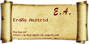 Erdős Asztrid névjegykártya